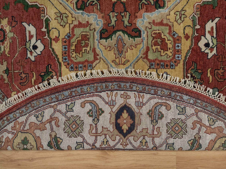 6'0" x 6'0" New Hand Knotted Red Wool Round Oriental Rug - MOA10292419