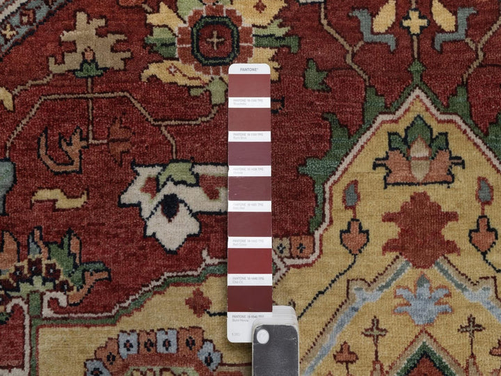 6'0" x 6'0" New Hand Knotted Red Wool Round Oriental Rug - MOA10292419