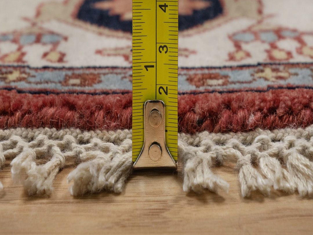 6'0" x 6'0" New Hand Knotted Red Wool Round Oriental Rug - MOA10292419