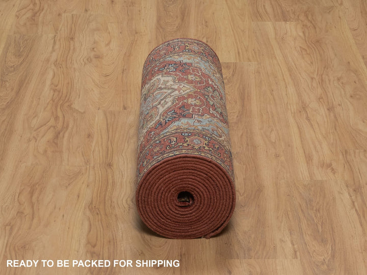 2'7" x 21'7" New Hand Knotted Red Wool Runner Oriental Rug - MOA10292420