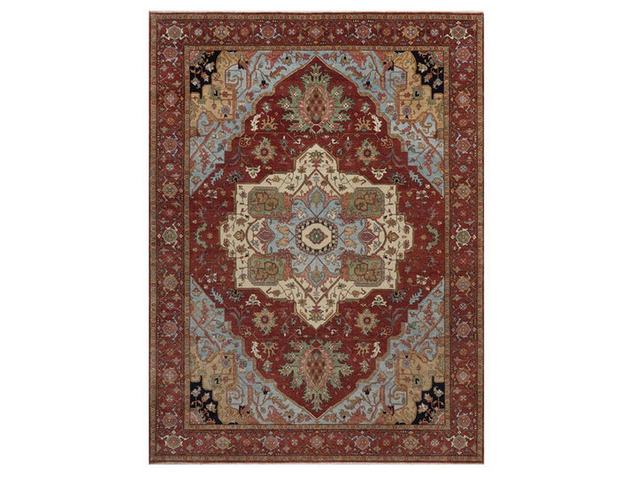 9'1" x 12'2" New Hand Knotted Red Wool Rectangle Oriental Rug - MOA10292422