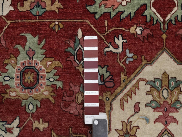 9'1" x 12'2" New Hand Knotted Red Wool Rectangle Oriental Rug - MOA10292422