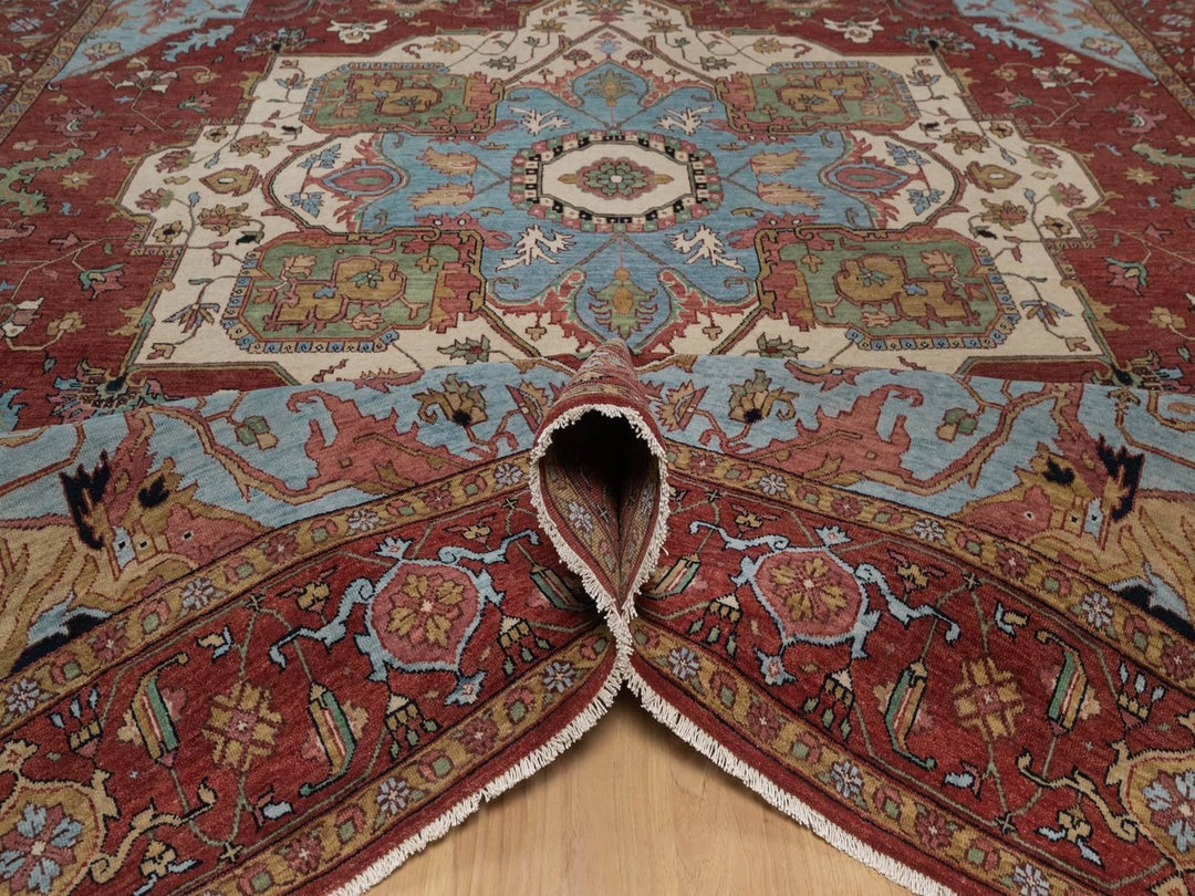 8'11" x 12'1" New Hand Knotted Red Wool Rectangle Oriental Rug - MOA10292423