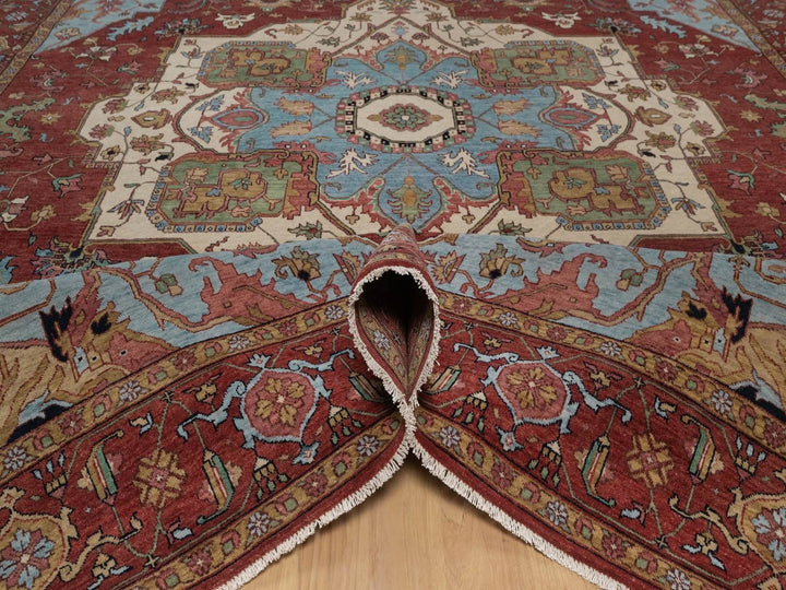 8'11" x 12'1" New Hand Knotted Red Wool Rectangle Oriental Rug - MOA10292423