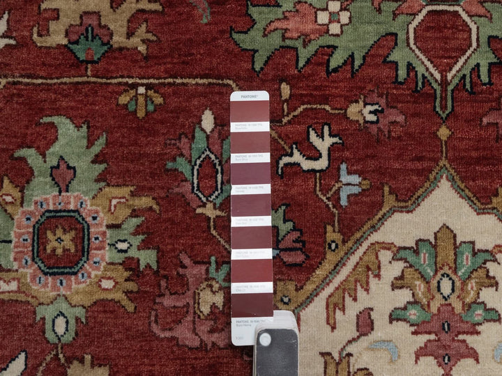 8'11" x 12'1" New Hand Knotted Red Wool Rectangle Oriental Rug - MOA10292423