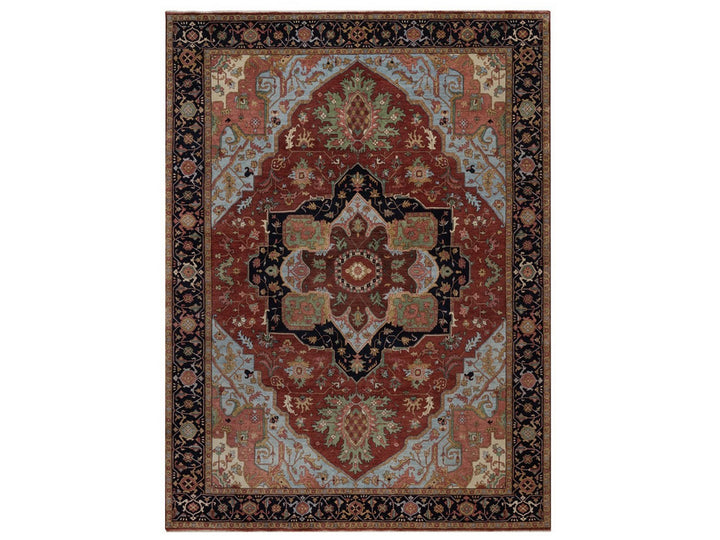 8'11" x 12'2" New Hand Knotted Red Wool Rectangle Oriental Rug - MOA10292424