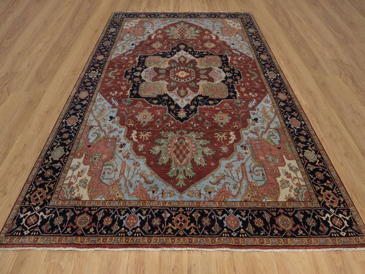 8'11" x 12'2" New Hand Knotted Red Wool Rectangle Oriental Rug - MOA10292424