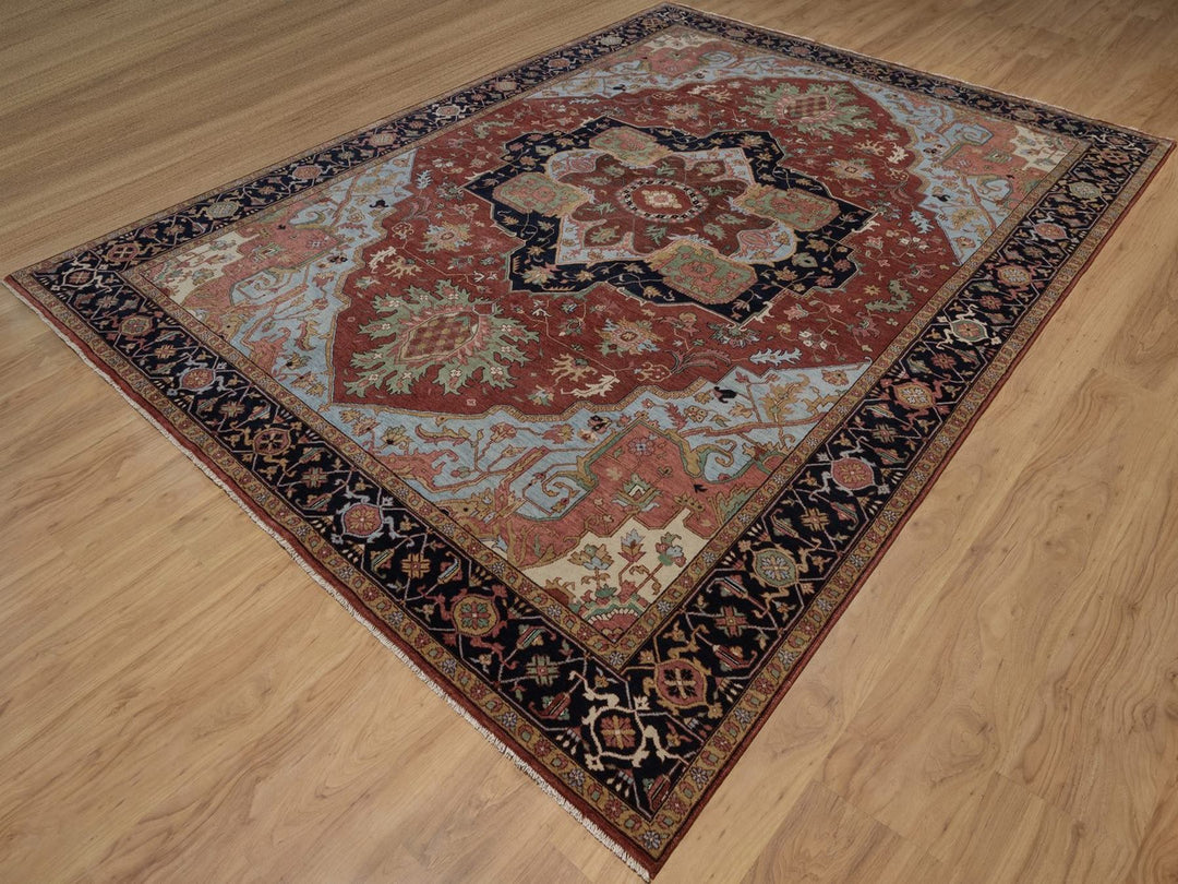 8'11" x 12'2" New Hand Knotted Red Wool Rectangle Oriental Rug - MOA10292424