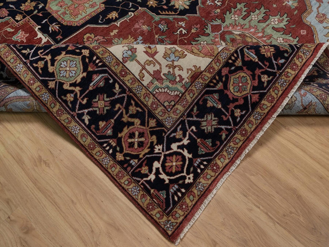 8'11" x 12'2" New Hand Knotted Red Wool Rectangle Oriental Rug - MOA10292424