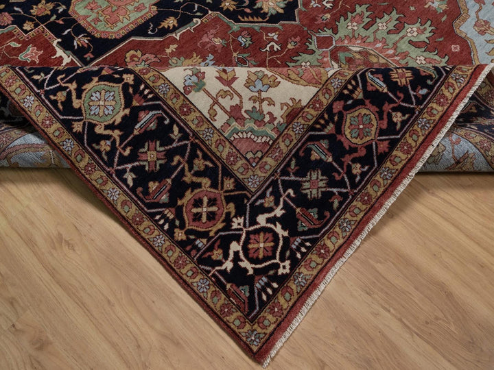 8'11" x 12'2" New Hand Knotted Red Wool Rectangle Oriental Rug - MOA10292424