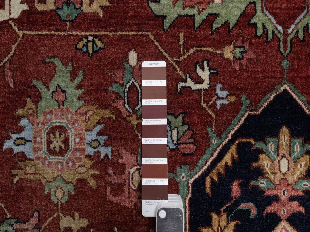 8'11" x 12'2" New Hand Knotted Red Wool Rectangle Oriental Rug - MOA10292424