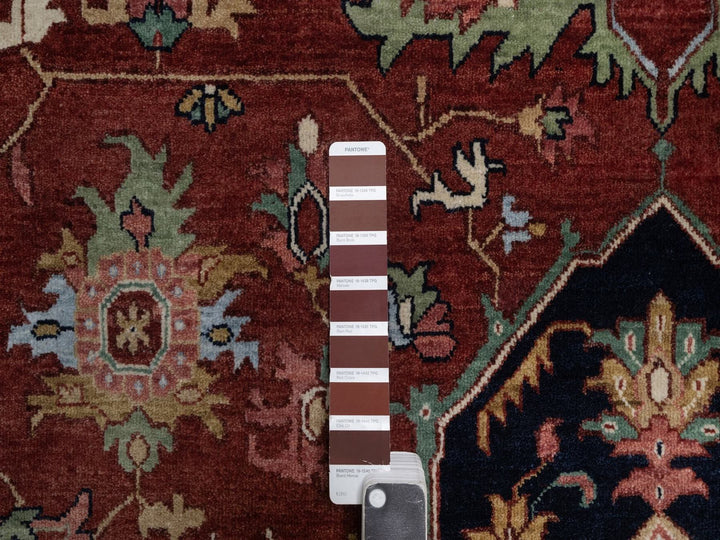 8'11" x 12'2" New Hand Knotted Red Wool Rectangle Oriental Rug - MOA10292424