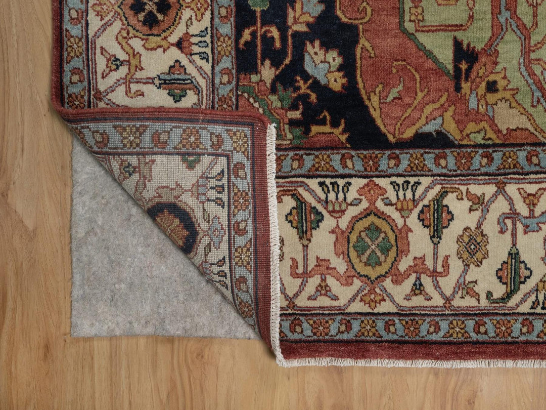 8'0" x 10'1" New Hand Knotted Red Wool Rectangle Oriental Rug - MOA10292425