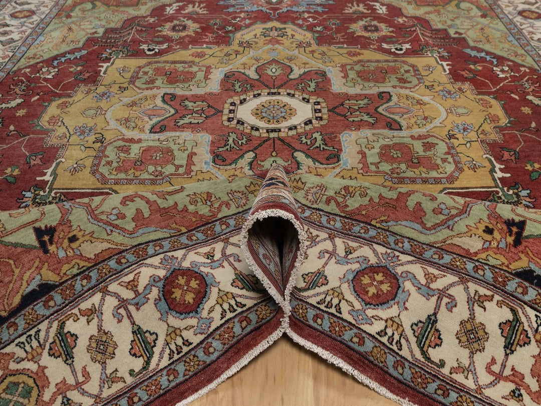 8'0" x 10'1" New Hand Knotted Red Wool Rectangle Oriental Rug - MOA10292425