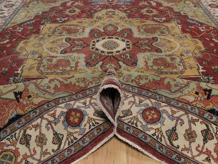 8'0" x 10'1" New Hand Knotted Red Wool Rectangle Oriental Rug - MOA10292425