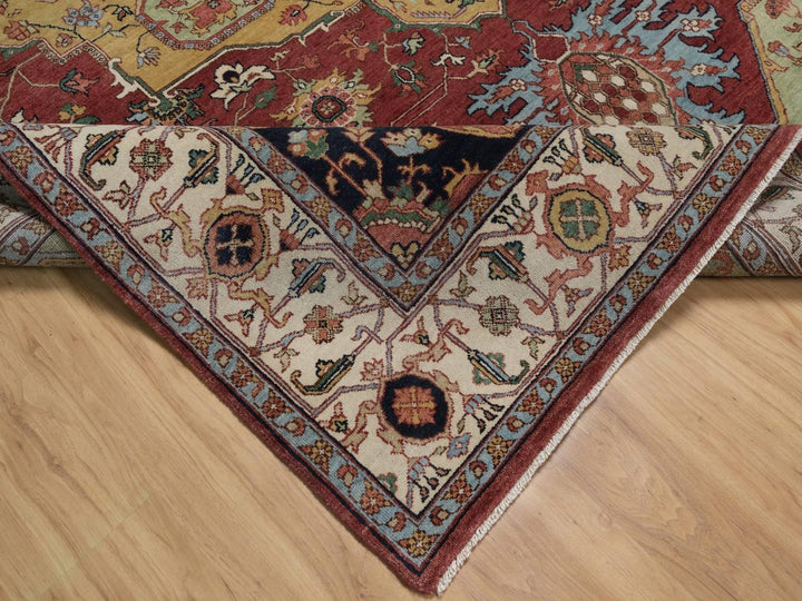 8'0" x 10'1" New Hand Knotted Red Wool Rectangle Oriental Rug - MOA10292425