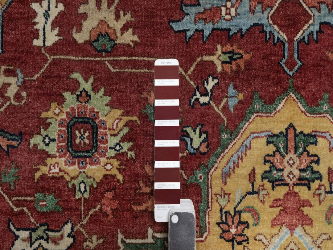 8'0" x 10'1" New Hand Knotted Red Wool Rectangle Oriental Rug - MOA10292425