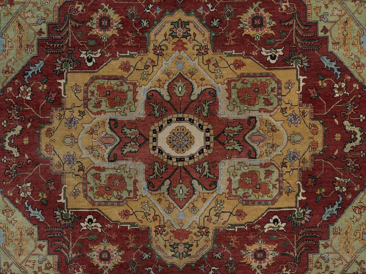 8'0" x 10'1" New Hand Knotted Red Wool Rectangle Oriental Rug - MOA10292425