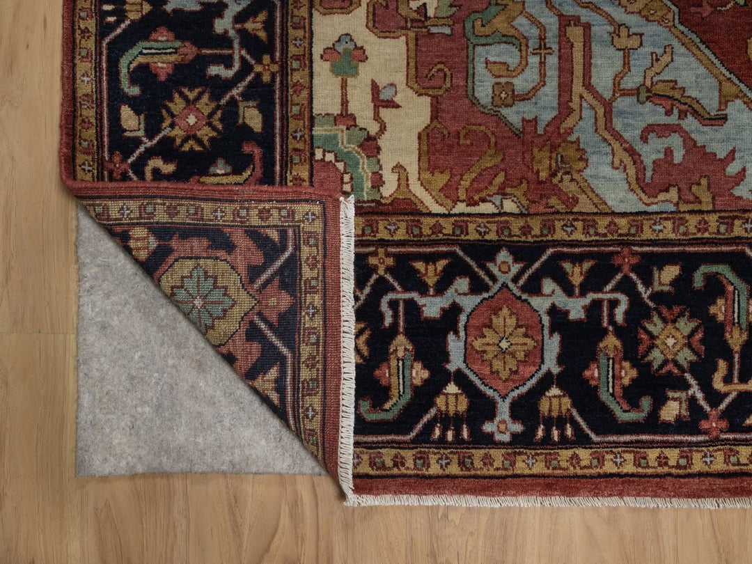 6'1" x 8'11" New Hand Knotted Red Wool Rectangle Oriental Rug - MOA10292426