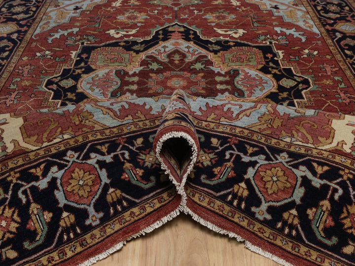 6'1" x 8'11" New Hand Knotted Red Wool Rectangle Oriental Rug - MOA10292426