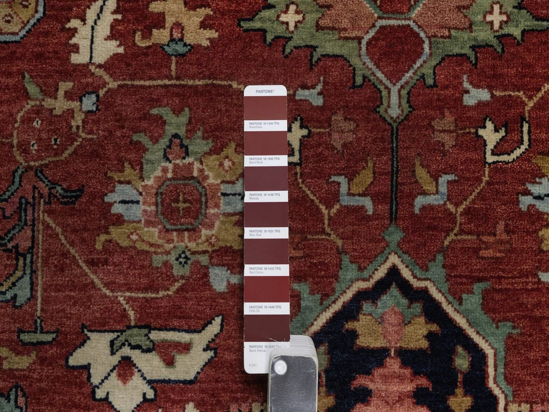 6'1" x 8'11" New Hand Knotted Red Wool Rectangle Oriental Rug - MOA10292426