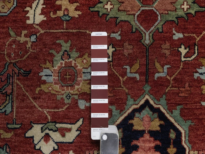 6'1" x 8'11" New Hand Knotted Red Wool Rectangle Oriental Rug - MOA10292426