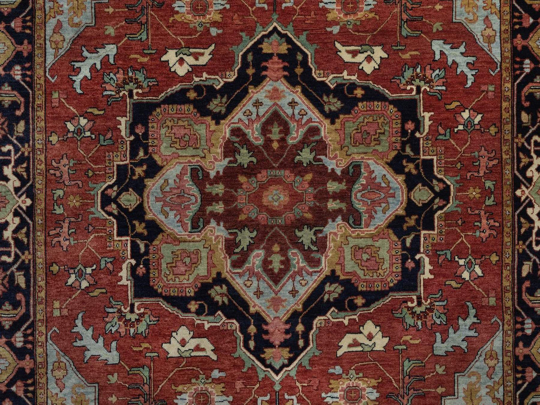 6'1" x 8'11" New Hand Knotted Red Wool Rectangle Oriental Rug - MOA10292426