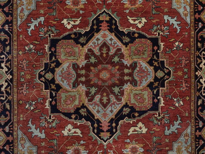 6'1" x 8'11" New Hand Knotted Red Wool Rectangle Oriental Rug - MOA10292426