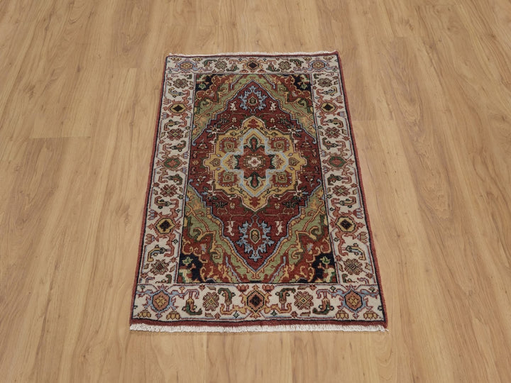 2'1" x 3'2" New Hand Knotted Red Wool Rectangle Oriental Rug - MOA10292428