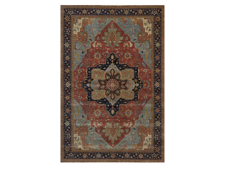 11'11" x 18'0" New Hand Knotted Red Wool Rectangle Oriental Rug - MOA10292429