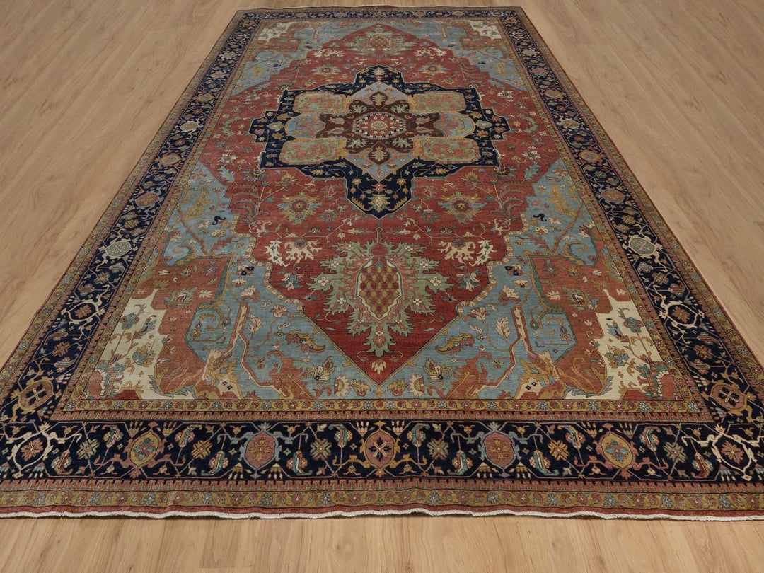 11'11" x 18'0" New Hand Knotted Red Wool Rectangle Oriental Rug - MOA10292429