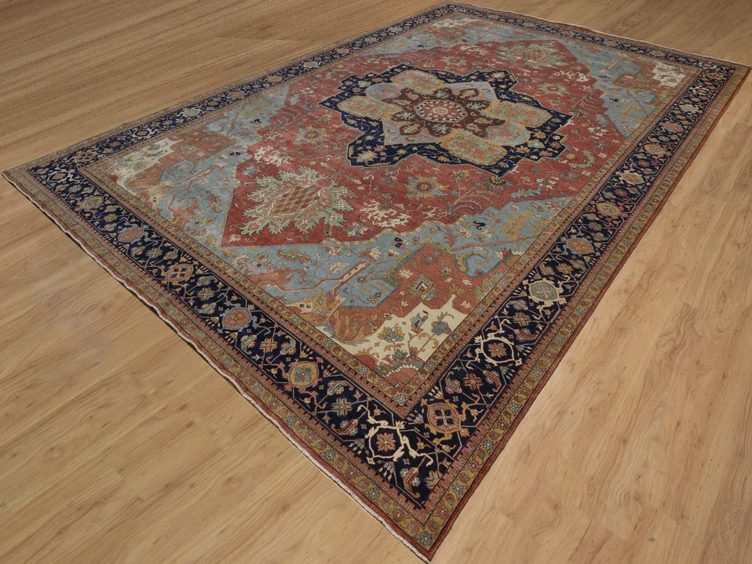 11'11" x 18'0" New Hand Knotted Red Wool Rectangle Oriental Rug - MOA10292429