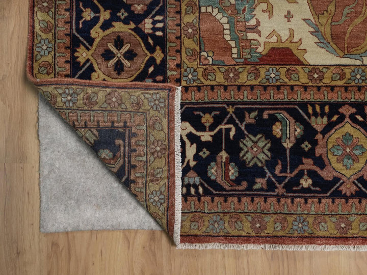 11'11" x 18'0" New Hand Knotted Red Wool Rectangle Oriental Rug - MOA10292429