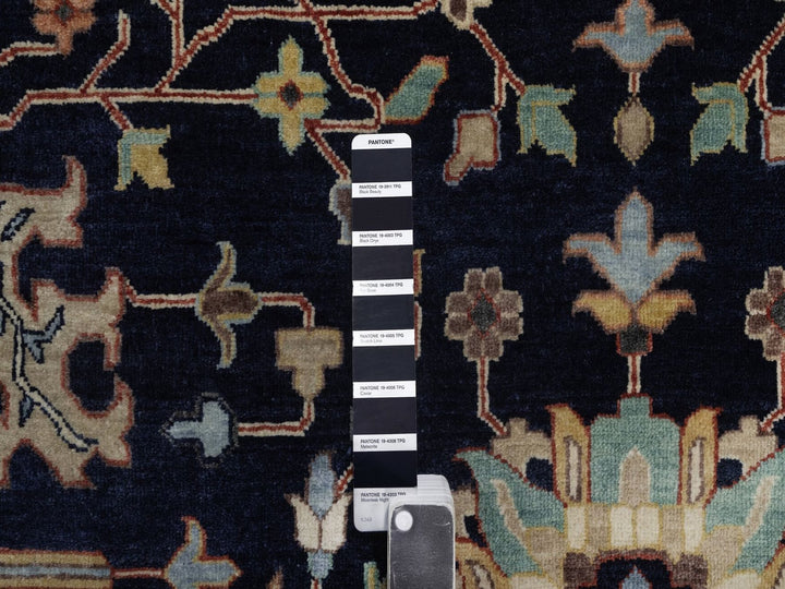 9'11" x 14'1" New Hand Knotted Blue Wool Rectangle Oriental Rug - MOA10292430