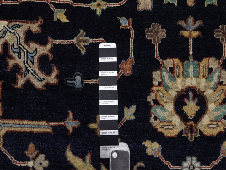 9'0" x 12'1" New Hand Knotted Blue Wool Rectangle Oriental Rug - MOA10292431