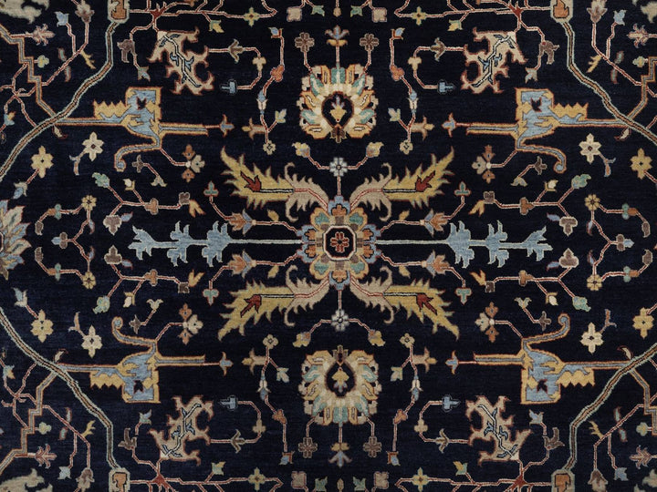 9'0" x 12'1" New Hand Knotted Blue Wool Rectangle Oriental Rug - MOA10292431