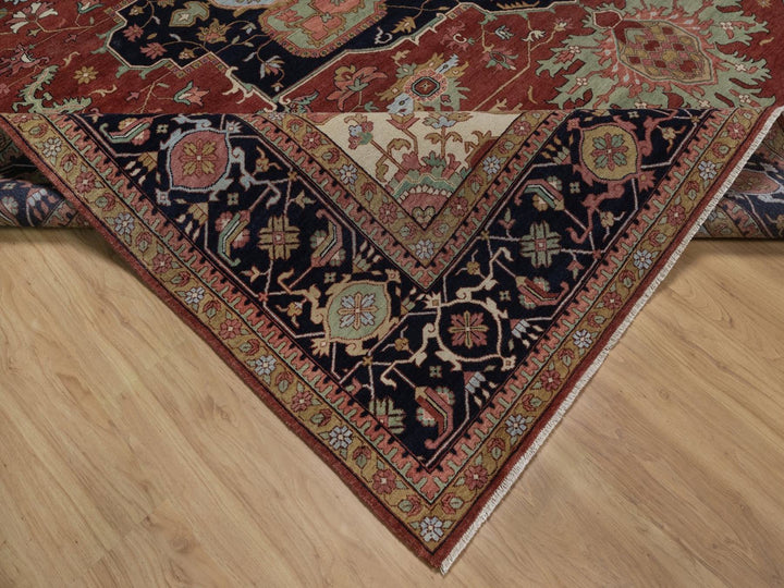 12'0" x 12'2" New Hand Knotted Red Wool Square Oriental Rug - MOA10292433