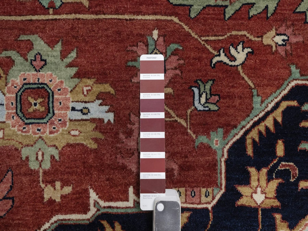 12'0" x 12'2" New Hand Knotted Red Wool Square Oriental Rug - MOA10292433