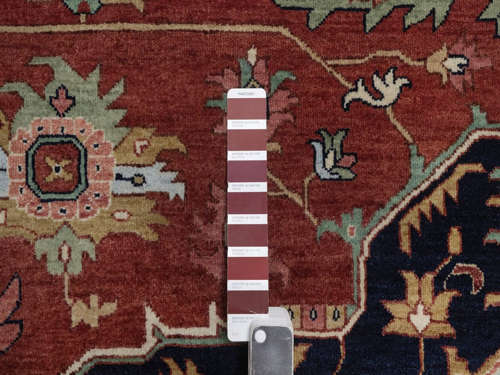 12'0" x 12'2" New Hand Knotted Red Wool Square Oriental Rug - MOA10292433