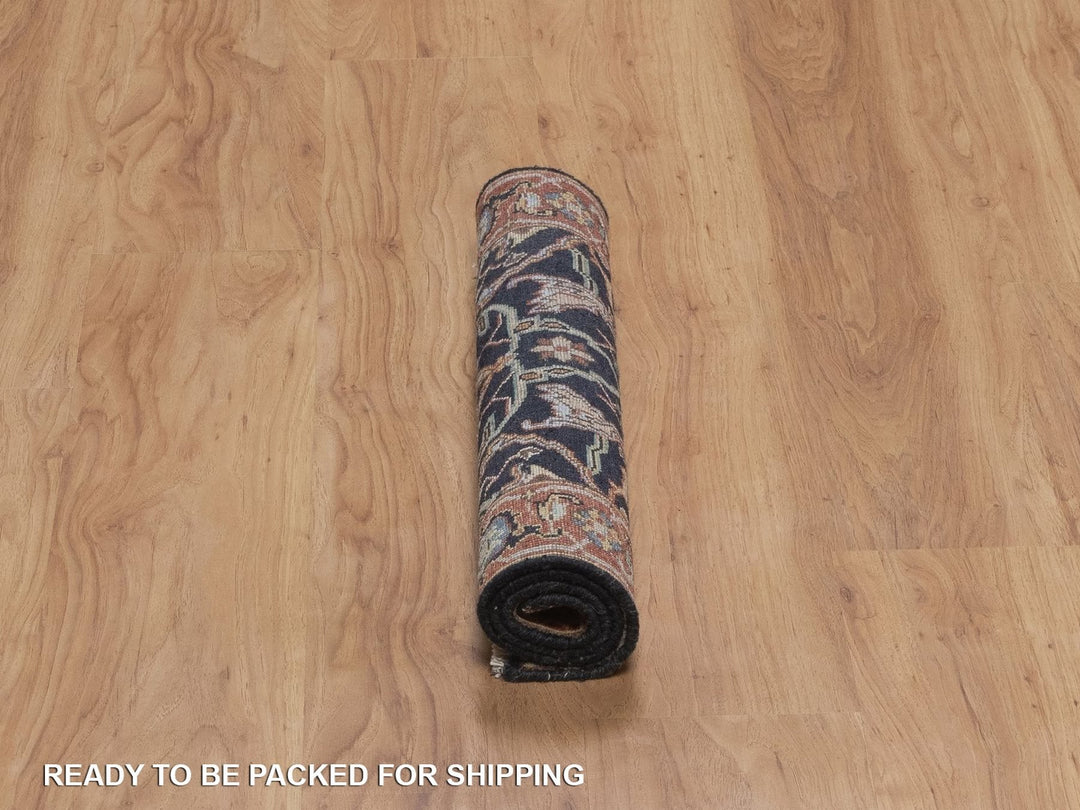 2'0" x 3'0" New Hand Knotted Blue Wool Rectangle Oriental Rug - MOA10292436