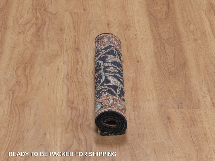 2'0" x 3'0" New Hand Knotted Blue Wool Rectangle Oriental Rug - MOA10292436