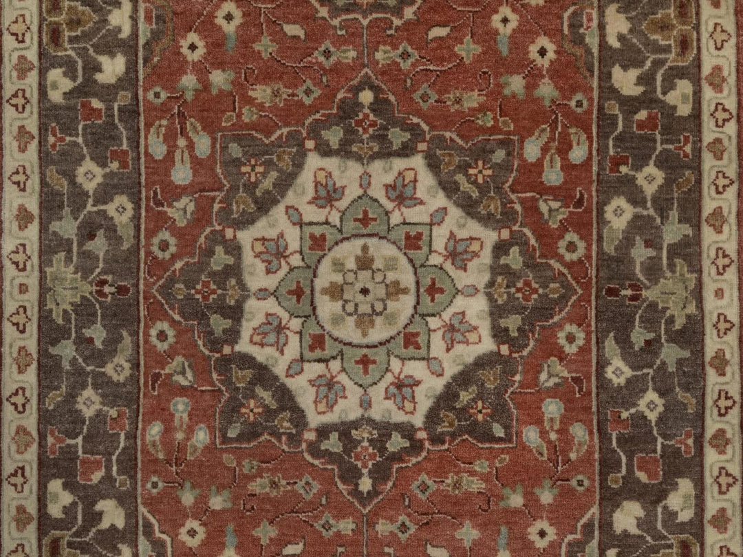 2'11" x 5'1" New Hand Knotted Red Wool Rectangle Oriental Rug - MOA10292437