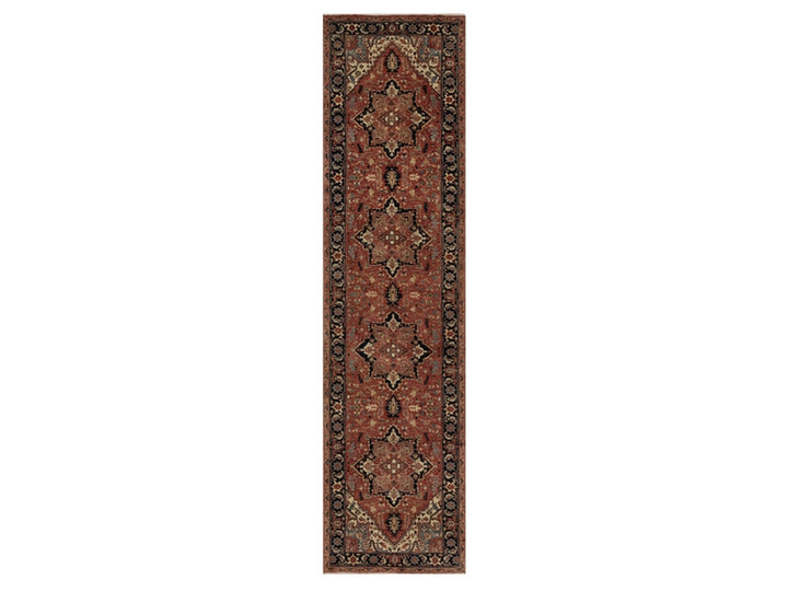 2'6" x 9'11" New Hand Knotted Red Wool Runner Oriental Rug - MOA10292438