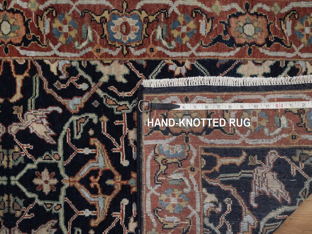 2'7" x 6'0" New Hand Knotted Blue Wool Runner Oriental Rug - MOA10292440