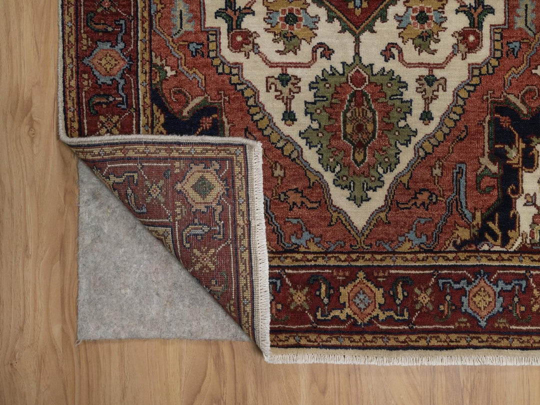 3'1" x 5'1" New Hand Knotted Ivory Wool Rectangle Oriental Rug - MOA10292441