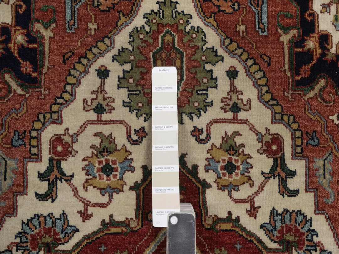 3'1" x 5'1" New Hand Knotted Ivory Wool Rectangle Oriental Rug - MOA10292441