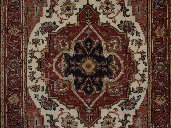 3'1" x 5'1" New Hand Knotted Ivory Wool Rectangle Oriental Rug - MOA10292441