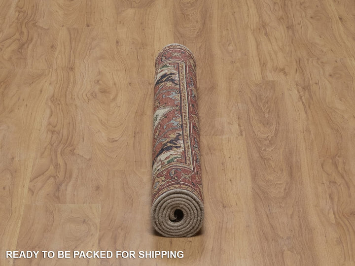 3'1" x 5'1" New Hand Knotted Ivory Wool Rectangle Oriental Rug - MOA10292441