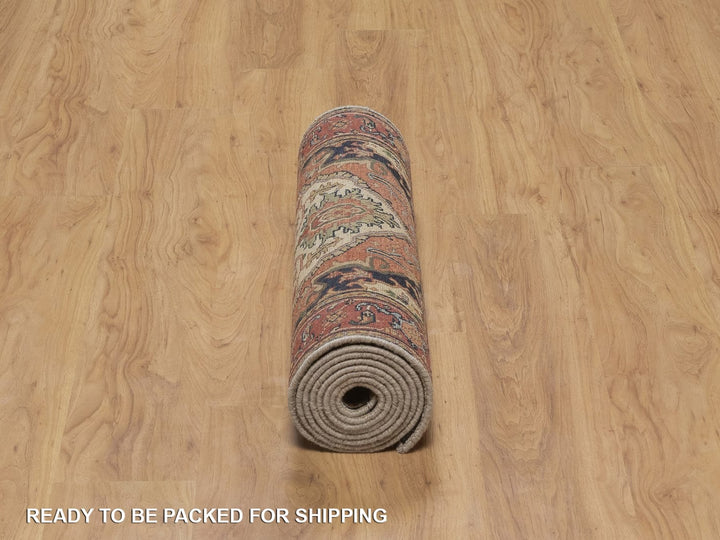 2'7" x 10'0" New Hand Knotted Ivory Wool Runner Oriental Rug - MOA10292442