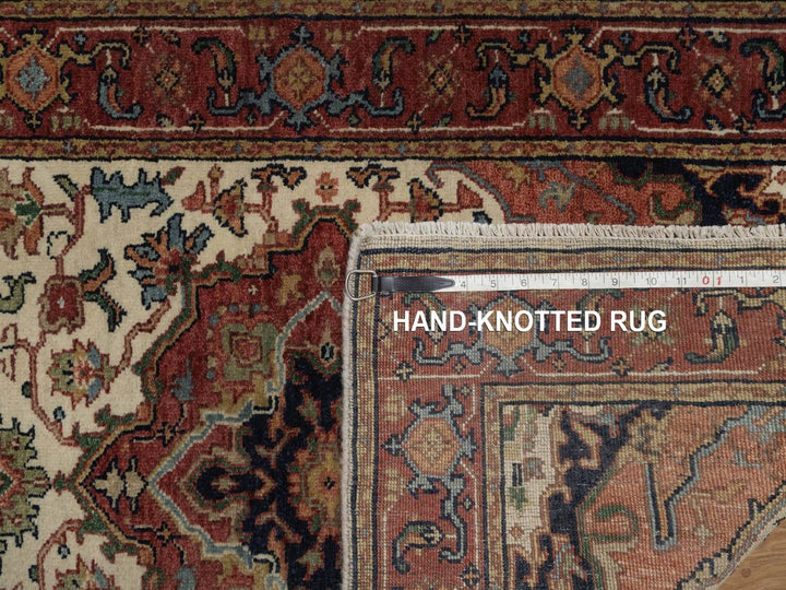 2'7" x 10'0" New Hand Knotted Ivory Wool Runner Oriental Rug - MOA10292442